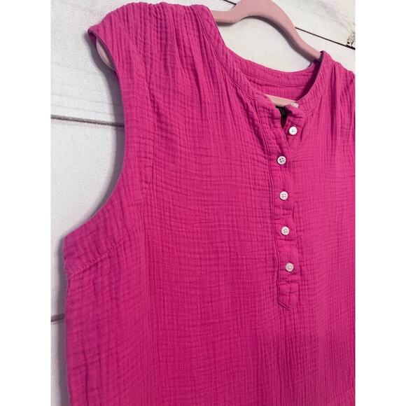 J. Crew Size Medium Summer Short Sleeve Top Pink - Picture 2 of 5